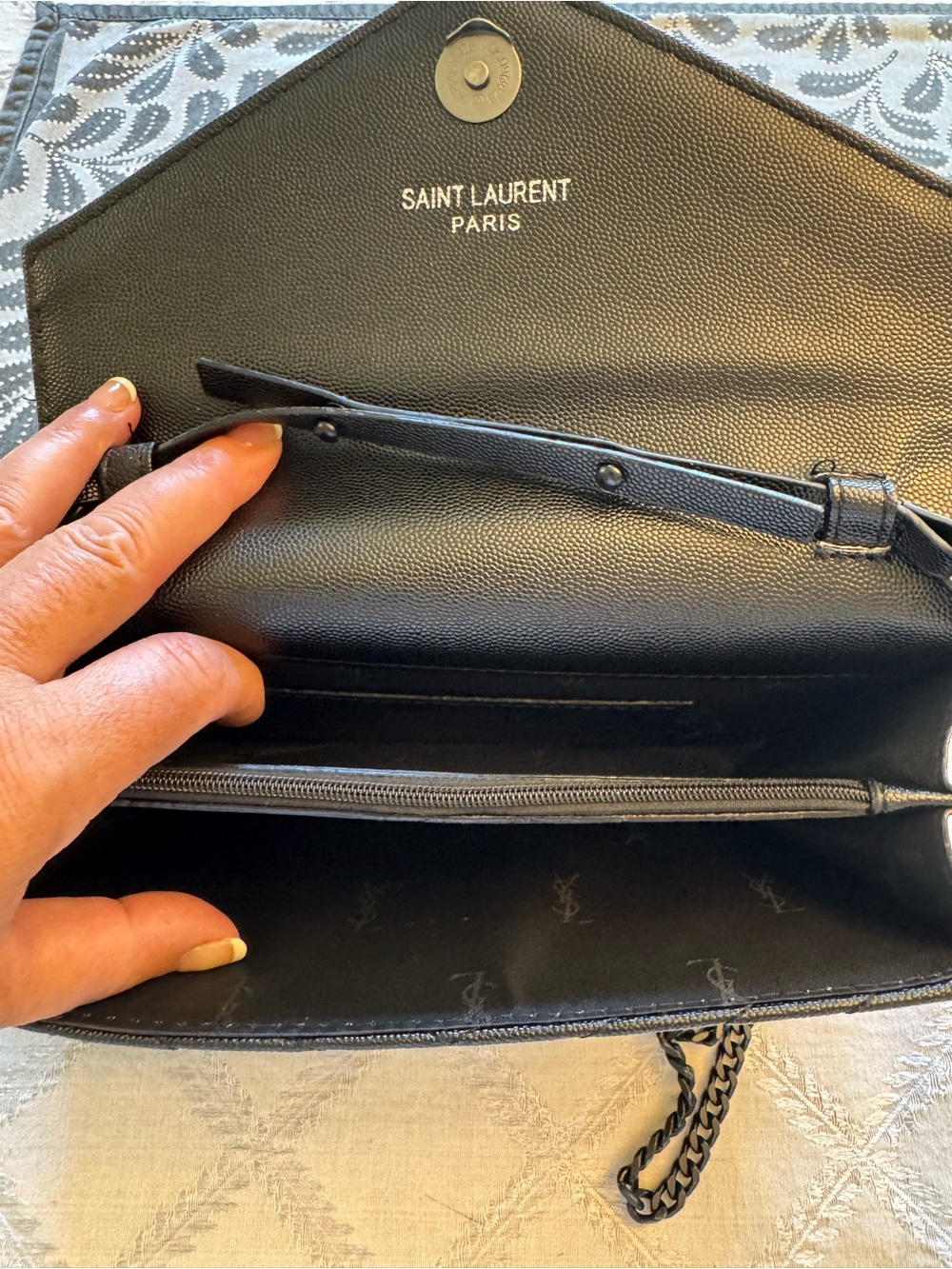 YSL black clutch crossbody bag purse - Picture 5 of 10